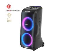 Tronsmart Halo 300 Enceinte de fête avec entrées XLR, guitare et micro, puissance de 240 W, LED synchronisées avec le rythme, autonomie de 20 h, pour extérieur, plage, piscine et voyage