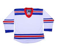 TronX Vêtements de jeu DJ300 - Maillot de hockey sur glace - Senior (DE/NL/SE/PL, Alphanumérique, S, régulier, New York Rangers - Blanc)