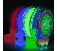 TRONXY Leuchtet PLA Lot de 4 filaments pour imprimante 3D, phosphorescents, multicolores, vert, rose-rouge, violet 1,75 mm, 250 g