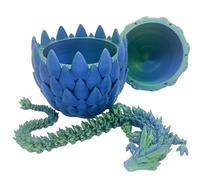 TROONZ Crystal Dragon Fidget Toy - Oeuf De Cristal Mystère De Dragon Imprimé en, Dragon Articulé Mobile avec Œuf De Dragon, Jouet Réaliste d'impression Dragon Fidget, Cadeaux pour Enfant