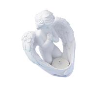 TROONZ Décor d’Ailes d’Ange, Bougeoir pour Bougies en Pot, Bougeoir photophore Figurines d'ange, sympathie pour la Perte d'êtres Chers, condoléances pour Le Souvenir du deuil