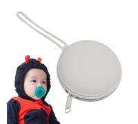 TROONZ Étui porte-sucette en silicone, récipient pour sucette en silicone | Sac de voyage rond en silicone imperméable, sac de rangement à fermeture éclair avec corde pour clés de bijoux, petits