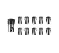 Trooth Lot de 10 pinces à ressort Er16 + arbre moteur 8 mm Support de tige d'extension CNC Outil de fraisage Machine de gravure