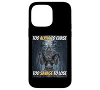 Trop Alpha pour chasser trop Sauvage pour Perdre Un mème Amusant Alpha Wolf Coque pour iPhone 14 Pro Max