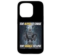 Trop Alpha pour chasser trop Sauvage pour Perdre Un mème Amusant Alpha Wolf Coque pour iPhone 15 Pro