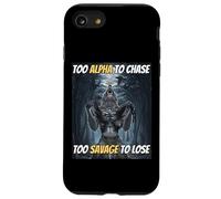 Trop Alpha pour chasser trop Sauvage pour Perdre Un mème Amusant Alpha Wolf Coque pour iPhone SE (2020) / 7/8