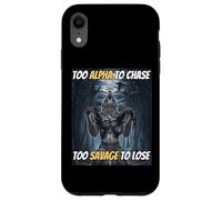 Trop Alpha pour chasser trop Sauvage pour Perdre Un mème Amusant Alpha Wolf Coque pour iPhone XR