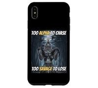 Trop Alpha pour chasser trop Sauvage pour Perdre Un mème Amusant Alpha Wolf Coque pour iPhone XS Max