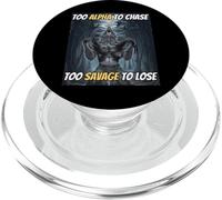 Trop Alpha pour chasser trop Sauvage pour Perdre Un mème Amusant Alpha Wolf PopSockets PopGrip pour MagSafe