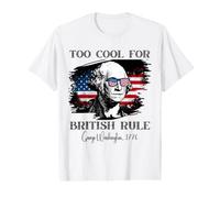 Trop Cool pour la règle Britannique 4 Juillet George Washington T-Shirt Graphique avec Valeur