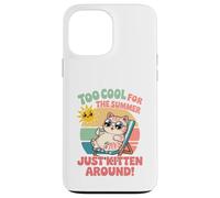 Trop Cool pour l'été, il Suffit de Chaton Autour d'un Mignon Chat Kawaii Coque pour iPhone 13 Pro Max