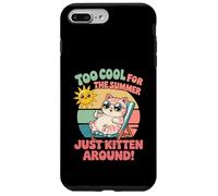 Trop Cool pour l'été, il Suffit de Chaton Autour d'un Mignon Chat Kawaii Coque pour iPhone 7 Plus/8 Plus
