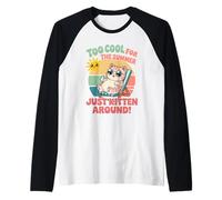 Trop Cool pour l'été, il Suffit de Chaton Autour d'un Mignon Chat Kawaii Manche Raglan