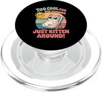 Trop Cool pour l'été, il Suffit de Chaton Autour d'un Mignon Chat Kawaii PopSockets PopGrip pour MagSafe