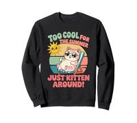 Trop Cool pour l'été, il Suffit de Chaton Autour d'un Mignon Chat Kawaii Sweatshirt