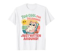 Trop Cool pour l'été, il Suffit de Chaton Autour d'un Mignon Chat Kawaii T-Shirt