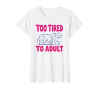 Trop fatigué pour Devenir Adulte, Amateur de café avec Un Chat endormi T-Shirt Graphique avec Valeur