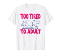 Trop fatigué pour Devenir Adulte, Amateur de café avec Un Chat endormi T-Shirt Graphique avec Valeur