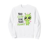 Trop Mignon pour Cette planète : enlèvement d'un ovni Extraterrestre, Science-Fiction Kawaii Sweatshirt