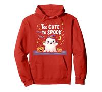 Trop Mignon pour effrayer Halloween, Un Divertissement fantomatique pour Enfants Sweat à Capuche, Unisexe pour Adultes, Rouge, S