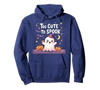 Trop Mignon pour effrayer Halloween, Un Divertissement fantomatique pour Enfants Sweat à Capuche, Unisexe pour Adultes, Bleu Marine, L