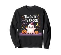 Trop Mignon pour effrayer Halloween, Un Divertissement fantomatique pour Enfants Sweatshirt, Unisexe pour Adultes, Noir, L