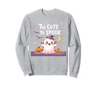Trop Mignon pour effrayer Halloween, Un Divertissement fantomatique pour Enfants Sweatshirt, Unisexe pour Adultes, Gris Chiné, L
