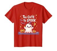 Trop Mignon pour effrayer Halloween, Un Divertissement fantomatique pour Enfants T-Shirt, Enfant, Rouge, 4 Ans