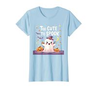 Trop Mignon pour effrayer Halloween, Un Divertissement fantomatique pour Enfants T-Shirt, Femme, Bleu Céleste, S