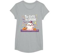 Trop Mignon pour effrayer Halloween, Un Divertissement fantomatique pour Enfants T-Shirt, Fille, Gris Chiné, M
