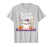 Trop Mignon pour effrayer Halloween, Un Divertissement fantomatique pour Enfants T-Shirt, Homme, Argent, 3XL