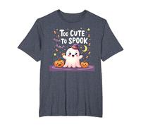 Trop Mignon pour effrayer Halloween, Un Divertissement fantomatique pour Enfants T-Shirt, Homme Grandes Tailles, Bleu Chiné, 5X Tall
