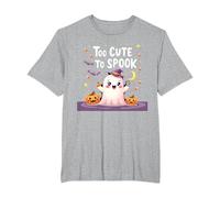 Trop Mignon pour effrayer Halloween, Un Divertissement fantomatique pour Enfants T-Shirt, Homme Grandes Tailles, Gris Chiné, 5X Tall