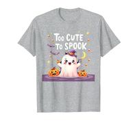 Trop Mignon pour effrayer Halloween, Un Divertissement fantomatique pour Enfants T-Shirt, Homme, Gris Chiné, 6XL