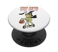 Trop mignon pour voler Halloween sorcière grenouille PopSockets PopGrip Adhésif