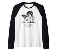 Trop pensant Ange Drôle Sarcastique Minimaliste Existentiel Manche Raglan