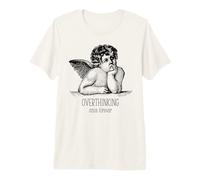 Trop pensant Ange Drôle Sarcastique Minimaliste Existentiel T-Shirt Haut de Gamme