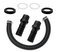 Trop Plein Cuve 1000L, 25 mm Diamètre, Raccord Récupérateur Eau de Pluie, avec 50 cm Tuyau de Raccordement et 2 Raccords de Tuyau 25 mm Diamètre, pour Tonneaux de Pluie