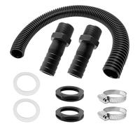 Trop Plein Cuve,2 Pcs Trop Plein Cuve Eau 1000L,Raccord Recuperateur d Eau de Pluie,Kit de Jumelage Cuve mit Joints,Tuyau de Raccordement et 2 Embouts avec Contre-écrous pour Cuve Eau (B)