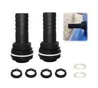 Trop Plein Cuve, Matière PVC Passe Paroi Cuveraccord Male Leakproof Hose pour Citernes Raccord Récupérateur Eau de Pluie de Pluie Passages Mit Joints, avec Bec et Joint pour réservoir de Pluie