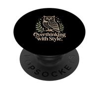 Trop réfléchir avec Style Hibou Mystique Vintage Night Owl PopSockets PopGrip Adhésif