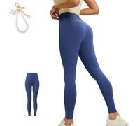 Tropea Leggings - Tricoté sans couture, Legging Tropea Super Sculpt, Lifting des fesses pour l'entraînement, vêtements de tous les jours, haute élasticité, pas de roulement, bleu foncé, 3XL