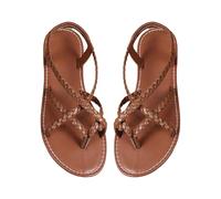 Tropezienne 39 Sandale A Talon 5 Cm Mariage Chaussures plates à bout Clip pour femmes, sandales d'été à la pour dames Chaussures Femme SoiréE Tropeziennes Hamsuni Plateforme éTé Clacette (Brown, 39)