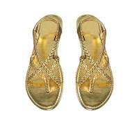 Tropezienne 39 Sandale A Talon 5 Cm Mariage Chaussures plates à bout Clip pour femmes, sandales d'été à la pour dames Chaussures Femme SoiréE Tropeziennes Hamsuni Plateforme éTé Clacette (Gold, 38)