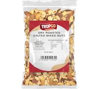 Tropgo Mélange Fruits à Coque Grillés dans Sachet Fraîcheur - Snack Salé 500 g - Fibres, Protéines et Minéraux - Avec des Amandes Grillées, Noix du Brésil, Noix de Cajou, Cacahuètes et Noisettes