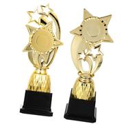 Trophée de Compétition Lot de 2 pour Garçon et Filles en Plastique Doré | Forme Pentagramme, Design Délicat et Créatif, pour Cérémonie et École, Modèle Léger Peu Déformable