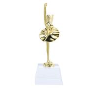 Trophée de Danseuse Ballet en Métal et Verre pour Cérémonie | Statuette Commémorative, Base Transparente en Verre, Finition Or, pour Studios et Récompenses