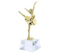 Trophée de Danseuse de Ballet Doré avec Socle en Verre | Figurine en Métal, Finition Or, Décoration de Table, Cérémonie, Souvenir pour Danseurs Adultes