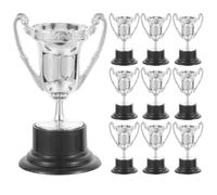 Trophée Décoratif Mini en Plastique Argenté, Lot de 10 pour Récompenses | Classe, pour Paquet Présents et Coffret Enseignant, Léger, Design Créatif, Souvenir de Fête Style Aléatoire