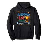 Trophée d'étudiant Premier Jour Champion 1ère année Sweat à Capuche, Unisexe pour Adultes, Noir, XXL